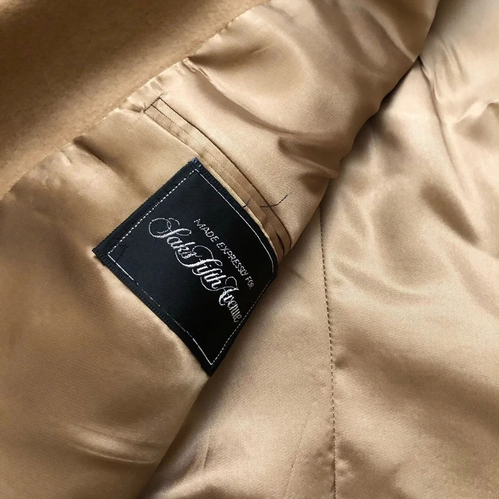 Vintage Saks Fifth Avenue 100% Camel Hair Classic Tan Mens Blazer size L